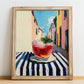 Kompot – Polish Street Café Scene, Polish Beverage Wall Decor, no-text version framed in wood