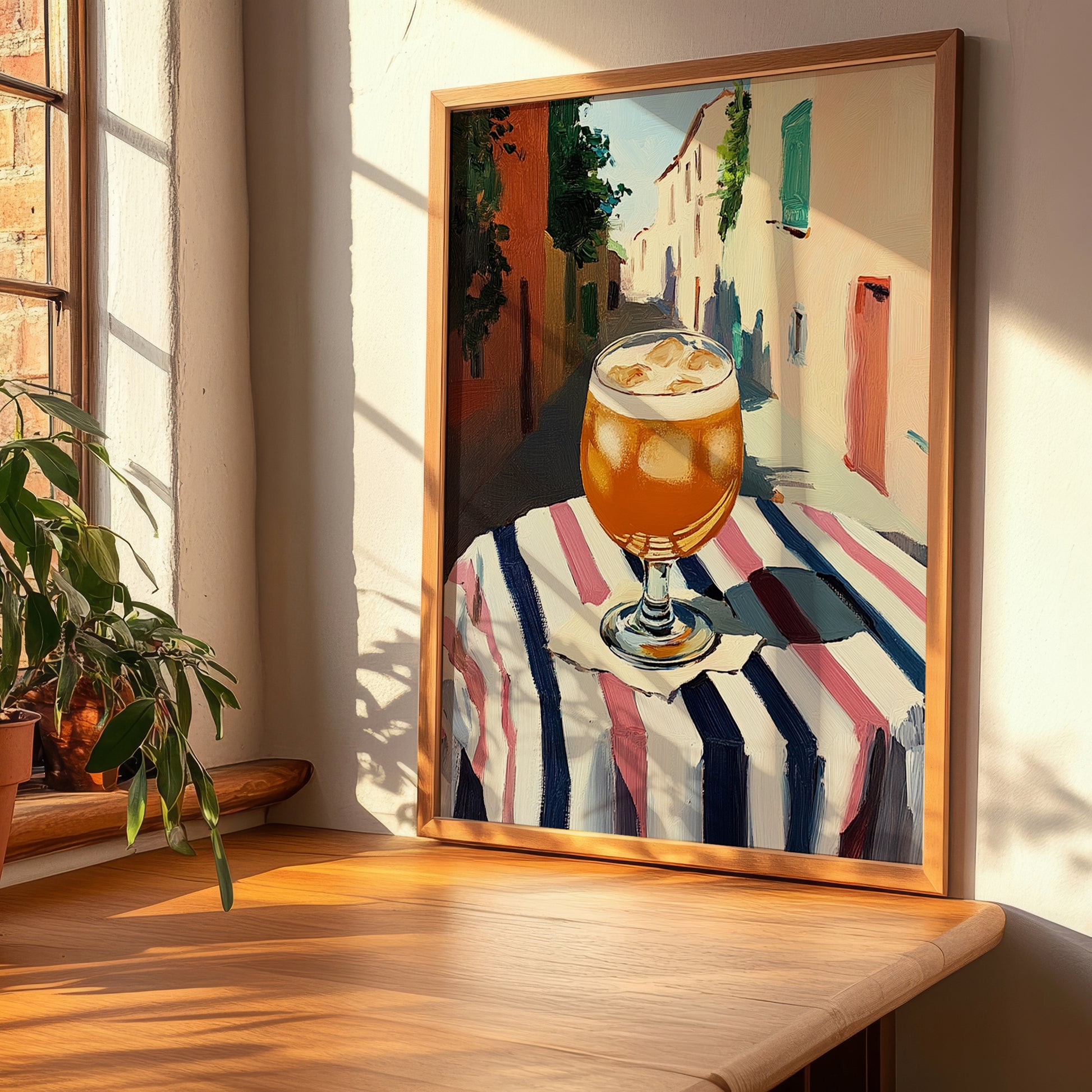 Kvass – Polish Outdoor Café Scene, Polish Beverage Painting, clean layout with no caption