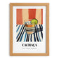 Cachaça – on Striped Tablecloth, Brazilian Beverage Wall Decor, set in oak frame