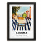 Cachaça – Brazilian Café on the Corner, Brazilian Spirit Print, in sleek black frame