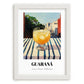 Guaraná – Brazilian Street Café Scene, Brazilian Beverage Wall Decor, placed in minimal white frame