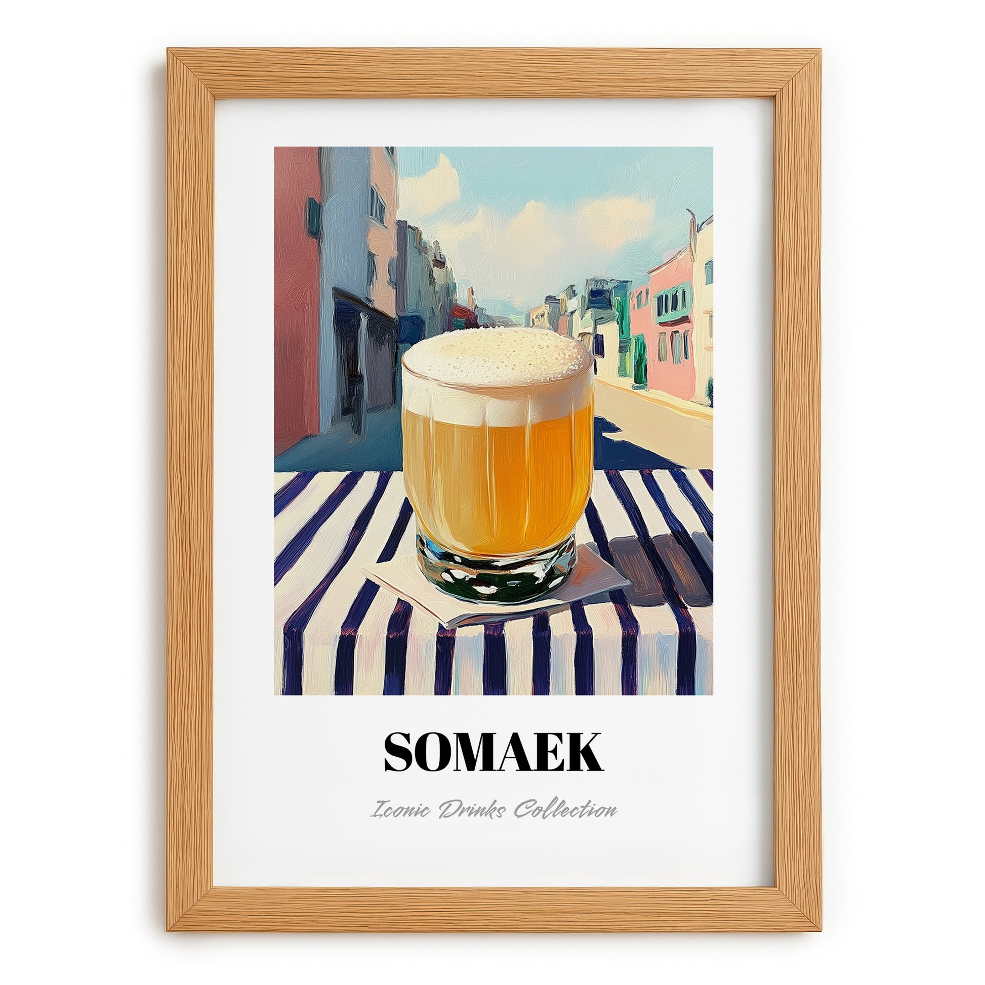 Somaek – Korean Café on the Corner, Korean Spirit Painting, set in oak frame