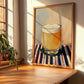 Somaek – on Striped Tablecloth, Korean Cocktail Wall Decor, clean layout with no caption