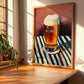Pilsner – on Striped Tablecloth, Czech Beer Print, clean layout with no caption