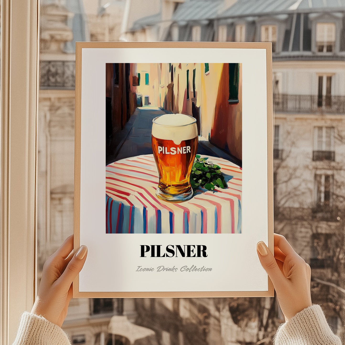 Pilsner – Czech Café on the Corner, Czech Beer Art, styled in a charming Paris street view