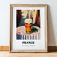 Pilsner – Czech Café on the Corner, Czech Beer Art, in wooden frame leaning on the floor