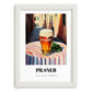 Pilsner – Czech Café on the Corner, Czech Beer Art, placed in minimal white frame