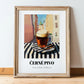Černé Pivo – Czech Outdoor Café Scene, Czech Spirit Wall Print, in wooden frame leaning on the floor