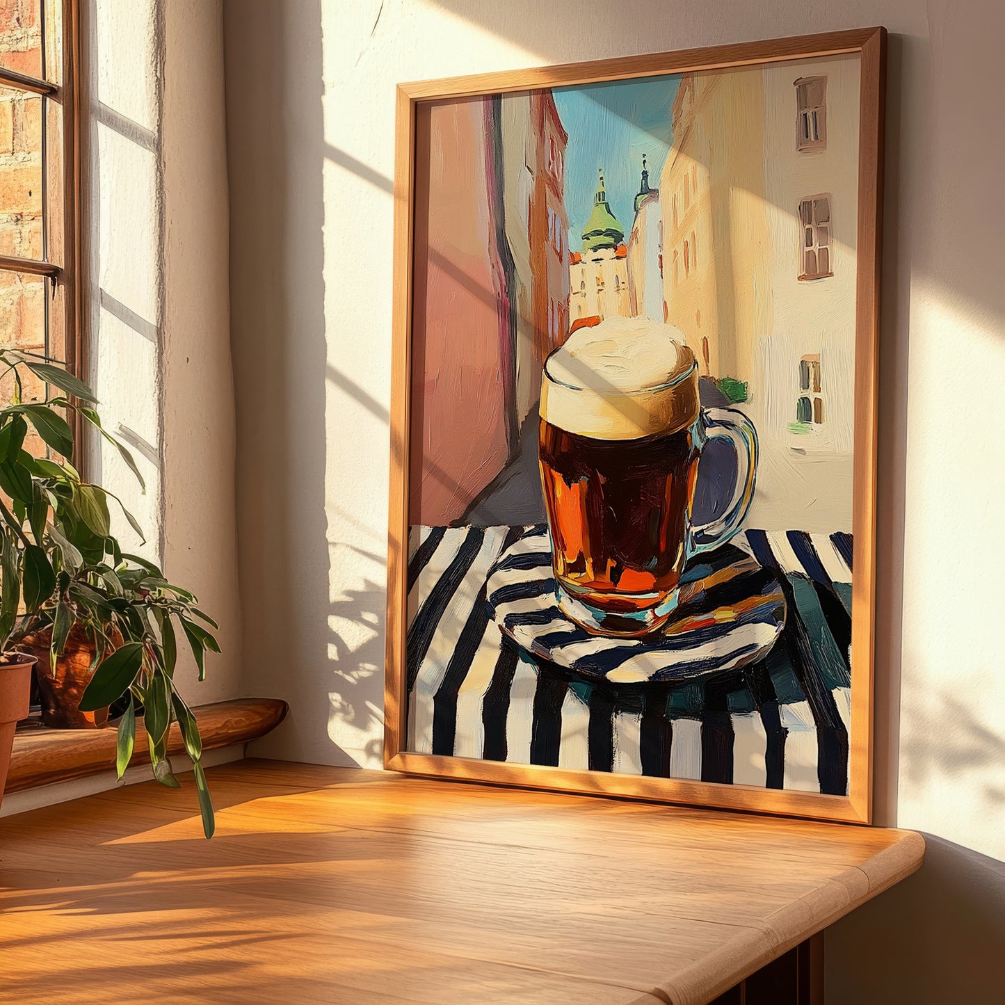 Černé Pivo – Czech Outdoor Café Scene, Czech Spirit Wall Print, clean layout with no caption