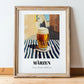 Märzen – Austrian Café on the Corner, Austrian Spirit Wall Decor, in wooden frame leaning on the floor
