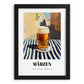 Märzen – Austrian Café on the Corner, Austrian Spirit Wall Decor, in sleek black frame