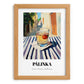 Pálinka – Hungarian Outdoor Café Scene, Hungarian Spirit Illustration, set in oak frame