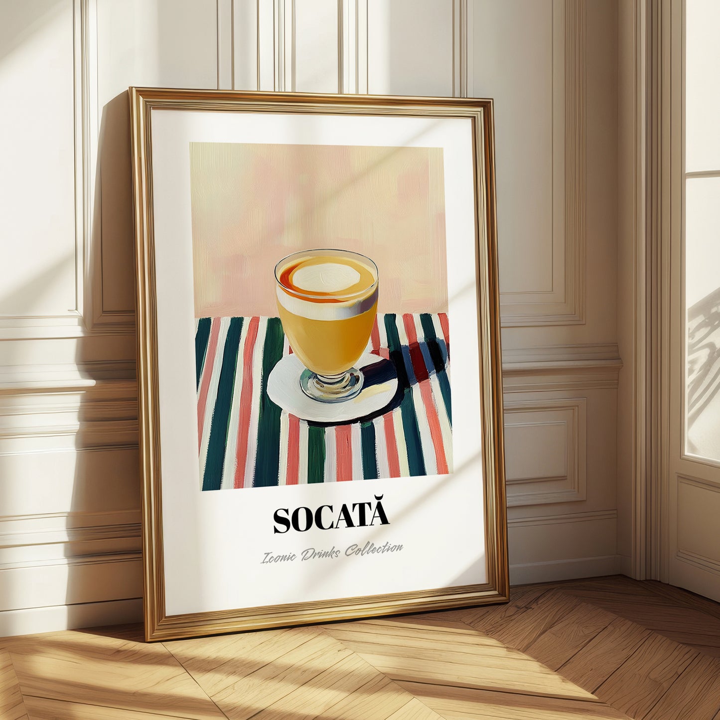 Socată – on Striped Tablecloth, Romanian Spirit Still Life