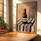 Bokbier – on Striped Tablecloth, Dutch Beer Painting, clean layout with no caption
