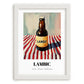 Lambic – on Striped Tablecloth, Belgian Beer Illustration, placed in minimal white frame