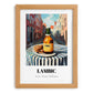 Lambic – Belgian Urban Café Scene, Belgian Coffee Print, set in oak frame