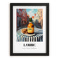 Lambic – Belgian Urban Café Scene, Belgian Coffee Print, in sleek black frame