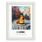Lambic – Belgian Urban Café Scene, Belgian Coffee Print, placed in minimal white frame