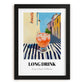 Long Drink – Finnish Urban Café Scene, Finnish Beverage Illustration, in sleek black frame