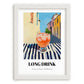 Long Drink – Finnish Urban Café Scene, Finnish Beverage Illustration, placed in minimal white frame