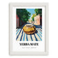 Yerba Maté – Argentinian Outdoor Café Scene, Argentinian Beverage Poster, placed in minimal white frame