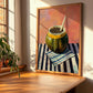 Yerba Maté – on Striped Tablecloth, Argentinian Whiskey Wall Decor, clean layout with no caption