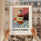 Scotch Whisky – on Striped Tablecloth, Scottish Beer Wall Decor, styled in a charming Paris street view