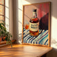Scotch Whisky – on Striped Tablecloth, Scottish Beer Wall Decor, clean layout with no caption