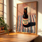 Scottish Ale – on Striped Tablecloth, Scottish Beer Illustration, clean layout with no caption