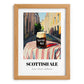 Scottish Ale – Scottish Street Café Scene, Scottish Whiskey Still Life, set in oak frame