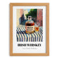 Irish Whiskey – Irish Outdoor Café Scene, Irish Whiskey Print, set in oak frame