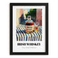 Irish Whiskey – Irish Outdoor Café Scene, Irish Whiskey Print, in sleek black frame
