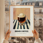 Irish Coffee – on Striped Tablecloth, Irish Drink Wall Decor, styled in a charming Paris street view