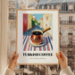 Turkish Coffee – Türk Café on the Corner, Türk Kahvesi Wall Painting, styled in a charming Paris street view