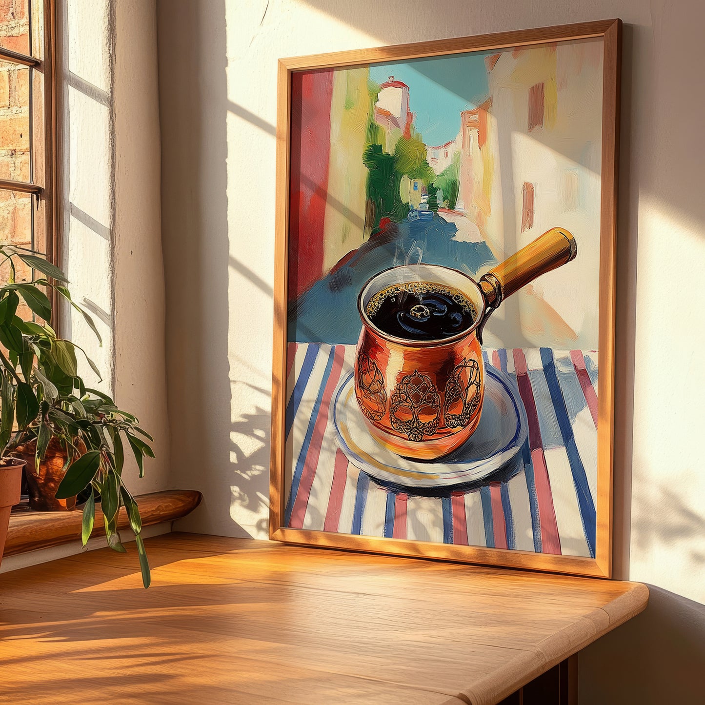 Turkish Coffee – Türk Café on the Corner, Türk Kahvesi Wall Painting, clean layout with no caption