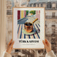 Türk Kahvesi – Turkish Urban Café Scene, Turkish Coffee Poster, styled in a charming Paris street view