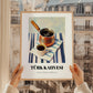 Türk Kahvesi – on Striped Tablecloth, Turkish Coffee Still Life, styled in a charming Paris street view