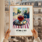 Türk Çayı – Turkish Outdoor Café Scene, Turkish Tea Poster, styled in a charming Paris street view