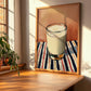 Ayran – on Striped Tablecloth, Turkish Beverage Wall Decor, clean layout with no caption