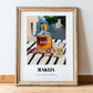 Rakija – Serbian Café on the Corner, Serbian Spirit Painting, in wooden frame leaning on the floor