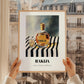Rakija – on Striped Tablecloth, Serbian Spirit Wall Poster, styled in a charming Paris street view
