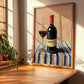 Carménère – on Striped Tablecloth, Chilean Beverage Painting, clean layout with no caption