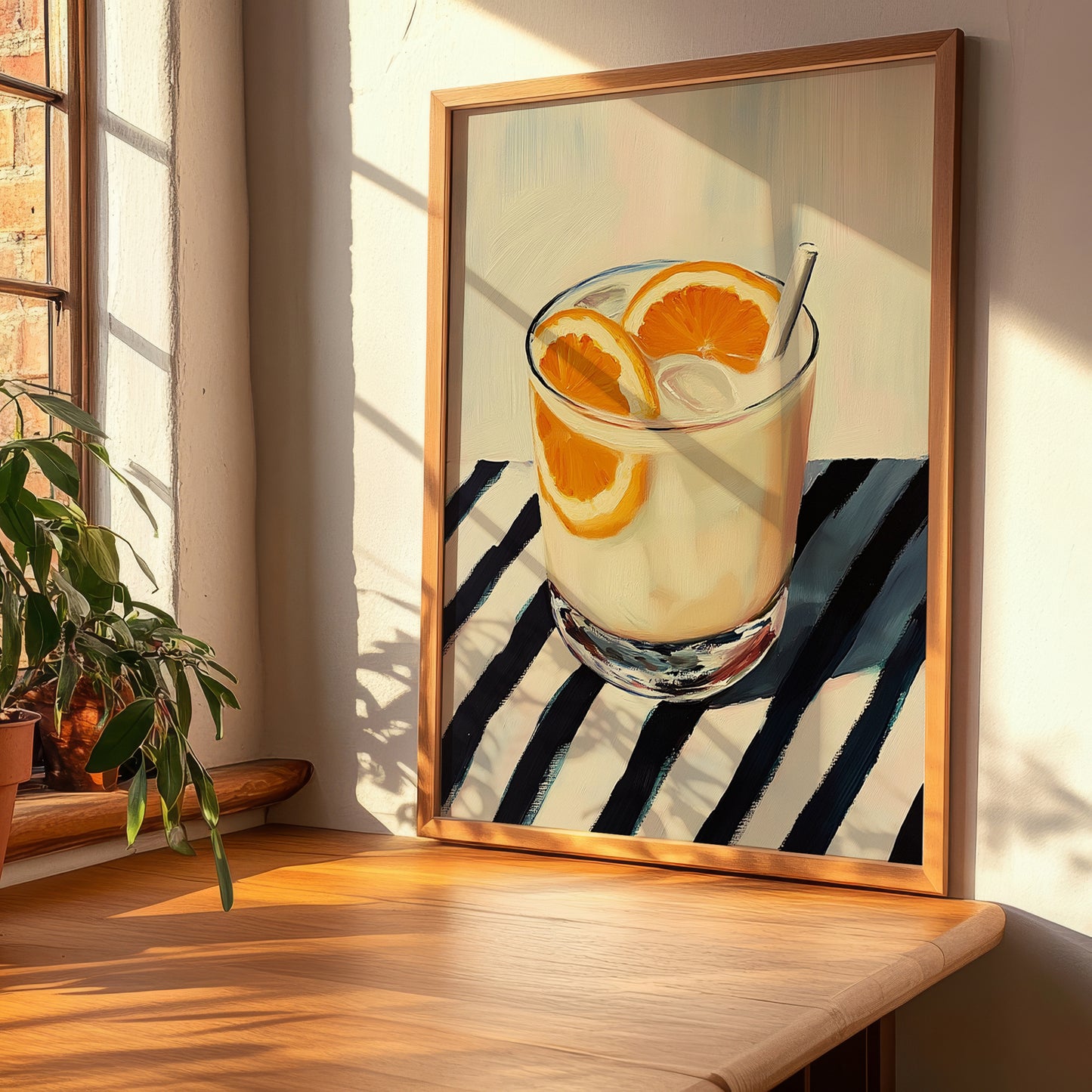 Tuba – on Striped Tablecloth, Philippine Wine Wall Decor, clean layout with no caption