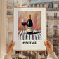 Pinotage – on Striped Tablecloth, South African Wine Illustration, styled in a charming Paris street view