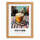 Teh Tarik – Malaysian Street Café Scene, Malaysian Tea Wall Decor, set in oak frame