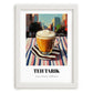 Teh Tarik – Malaysian Street Café Scene, Malaysian Tea Wall Decor, placed in minimal white frame