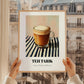Teh Tarik – on Striped Tablecloth, Malaysian Tea Painting, styled in a charming Paris street view