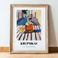 Krupnikas – Lithuanian Outdoor Café Scene, Lithuanian Spirit Still Life, in wooden frame leaning on the floor