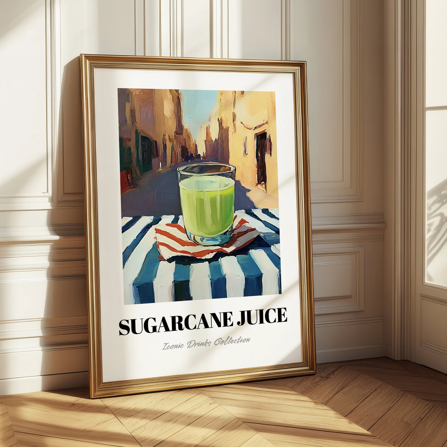 Sugarcane Juice – Egyptian Outdoor Café Scene, Egyptian Beverage Wall Decor