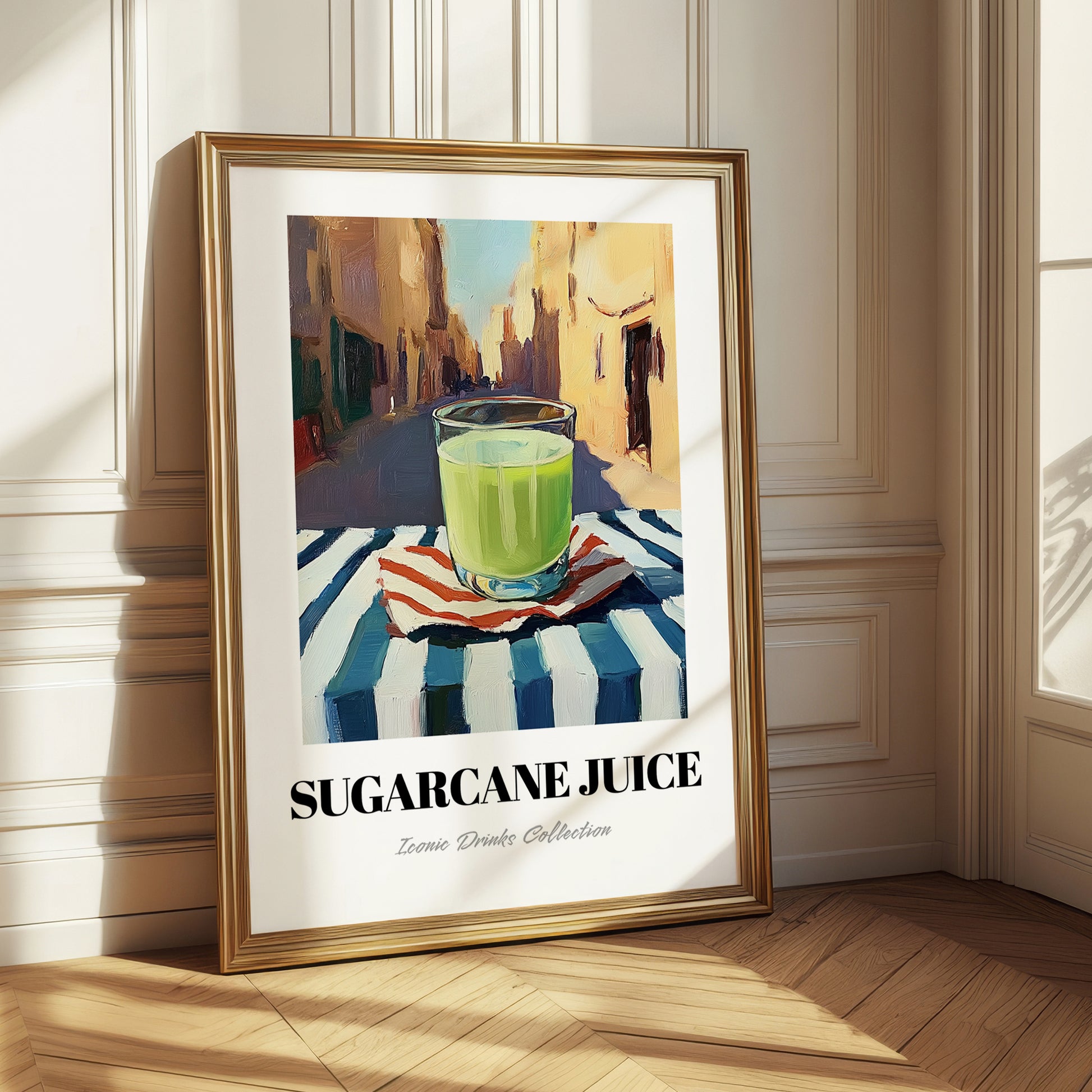 Sugarcane Juice – Egyptian Outdoor Café Scene, Egyptian Beverage Wall Decor